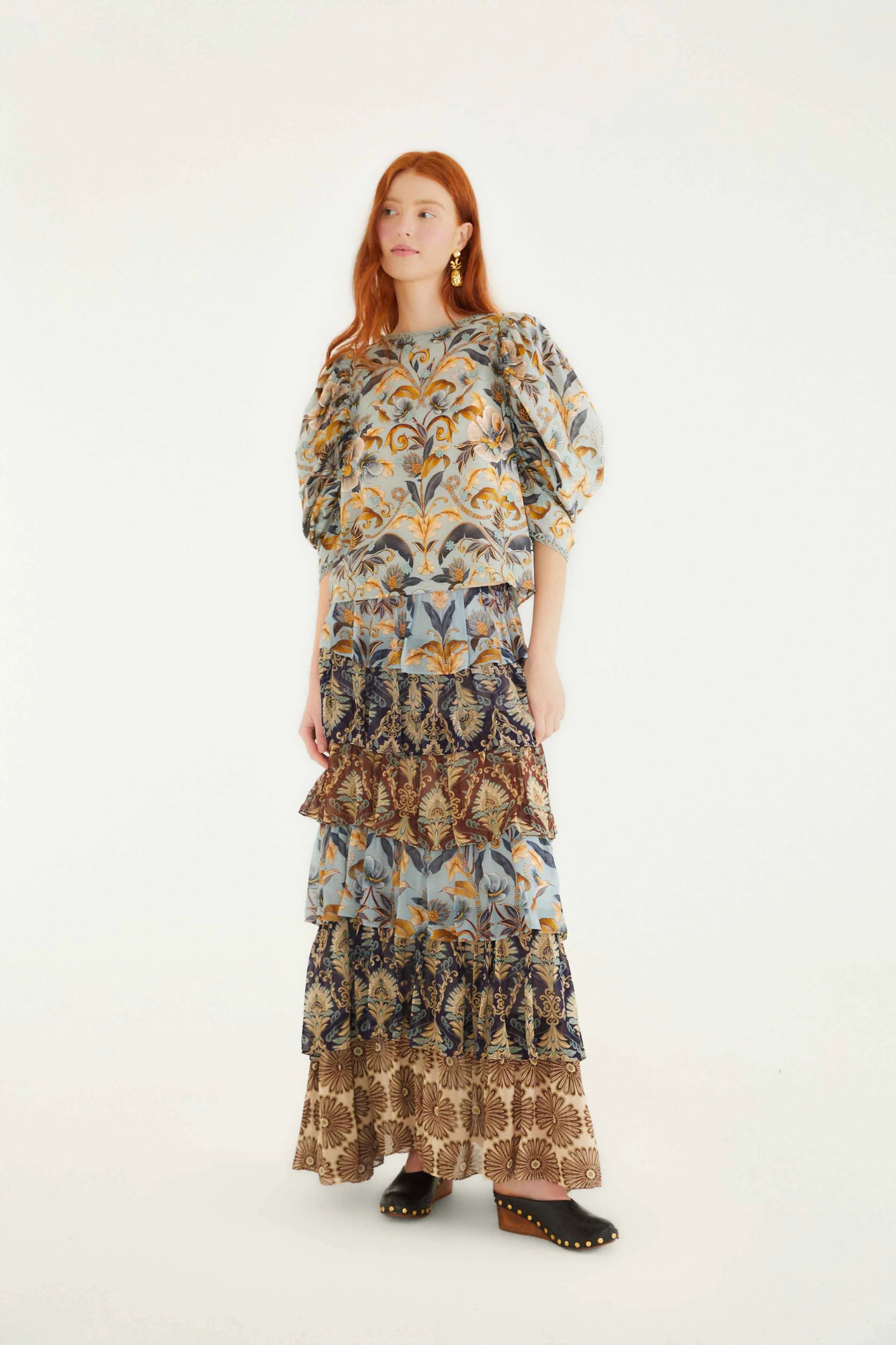 Snake Garden Blue 3D Blouse
