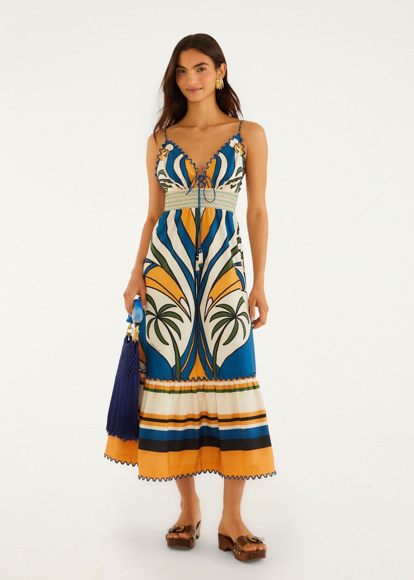 Tropical Graphic Sleeveless Maxi Dress