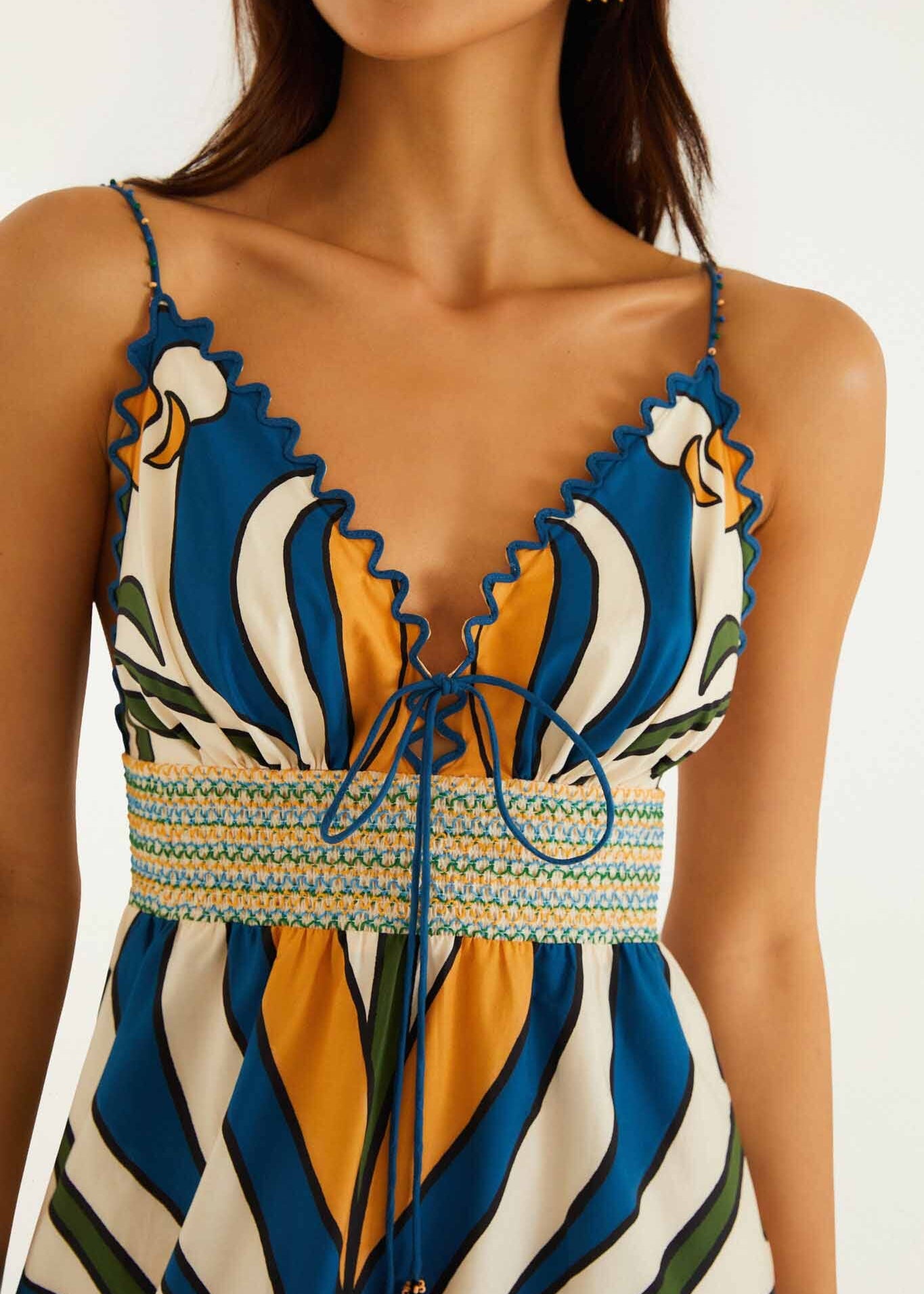 Tropical Graphic Sleeveless Maxi Dress