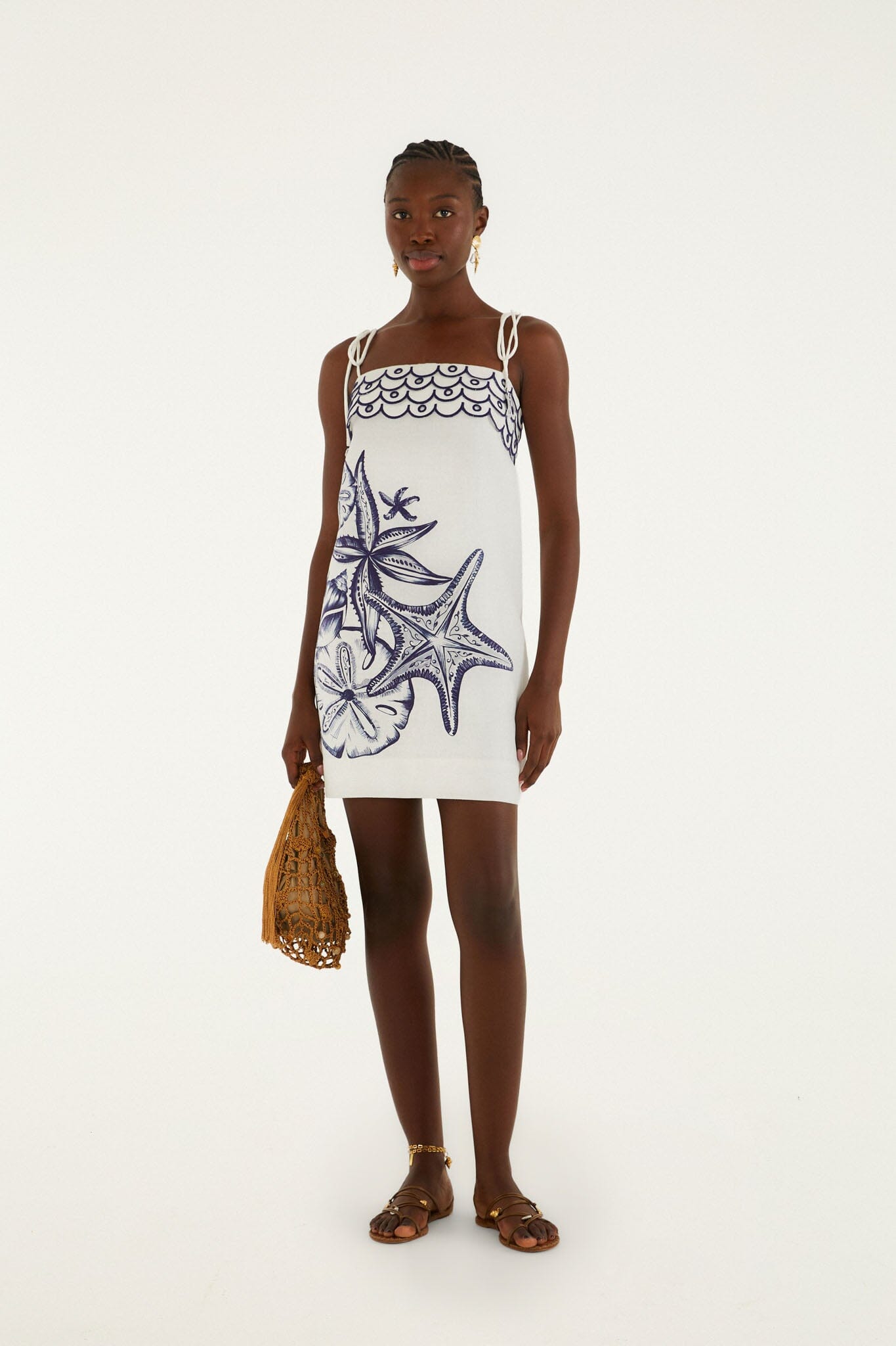 Off-white Coast Stars Linen Mini Dress