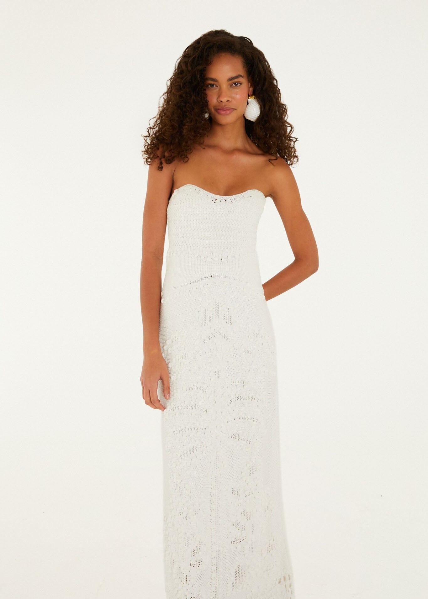 Off-White Palm Tree Knit Midi Dress