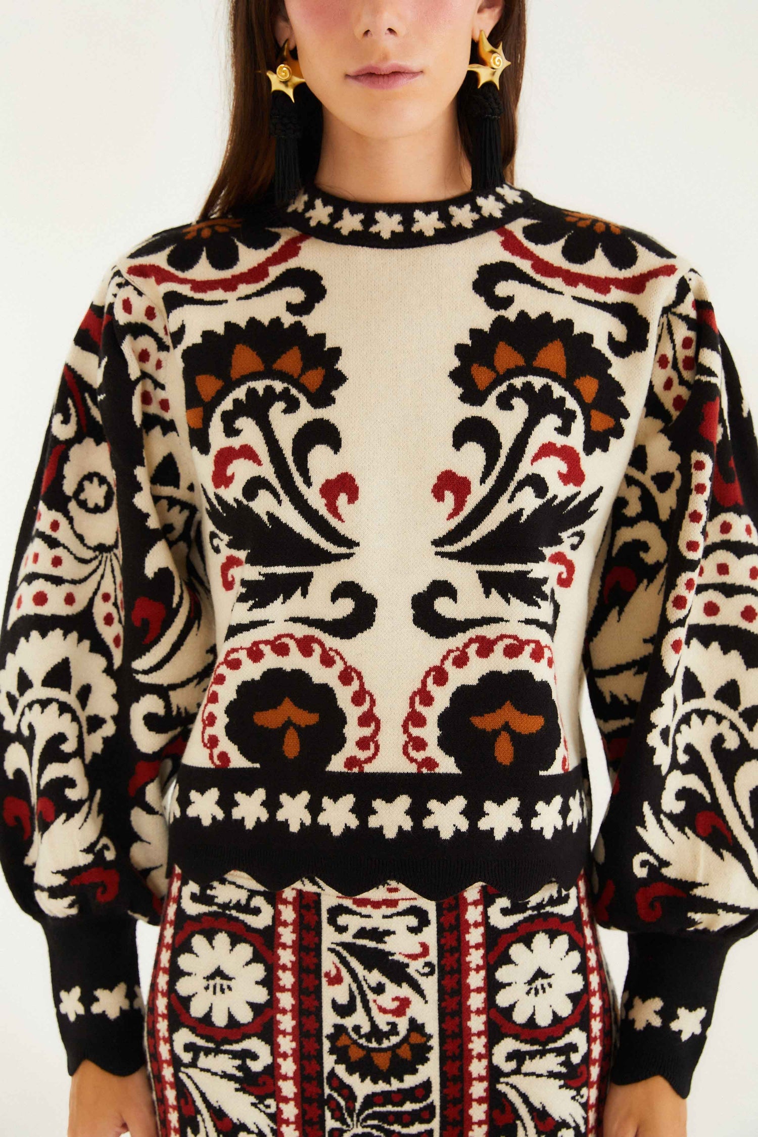 Winter Tapestry Stripes Knit Sweater