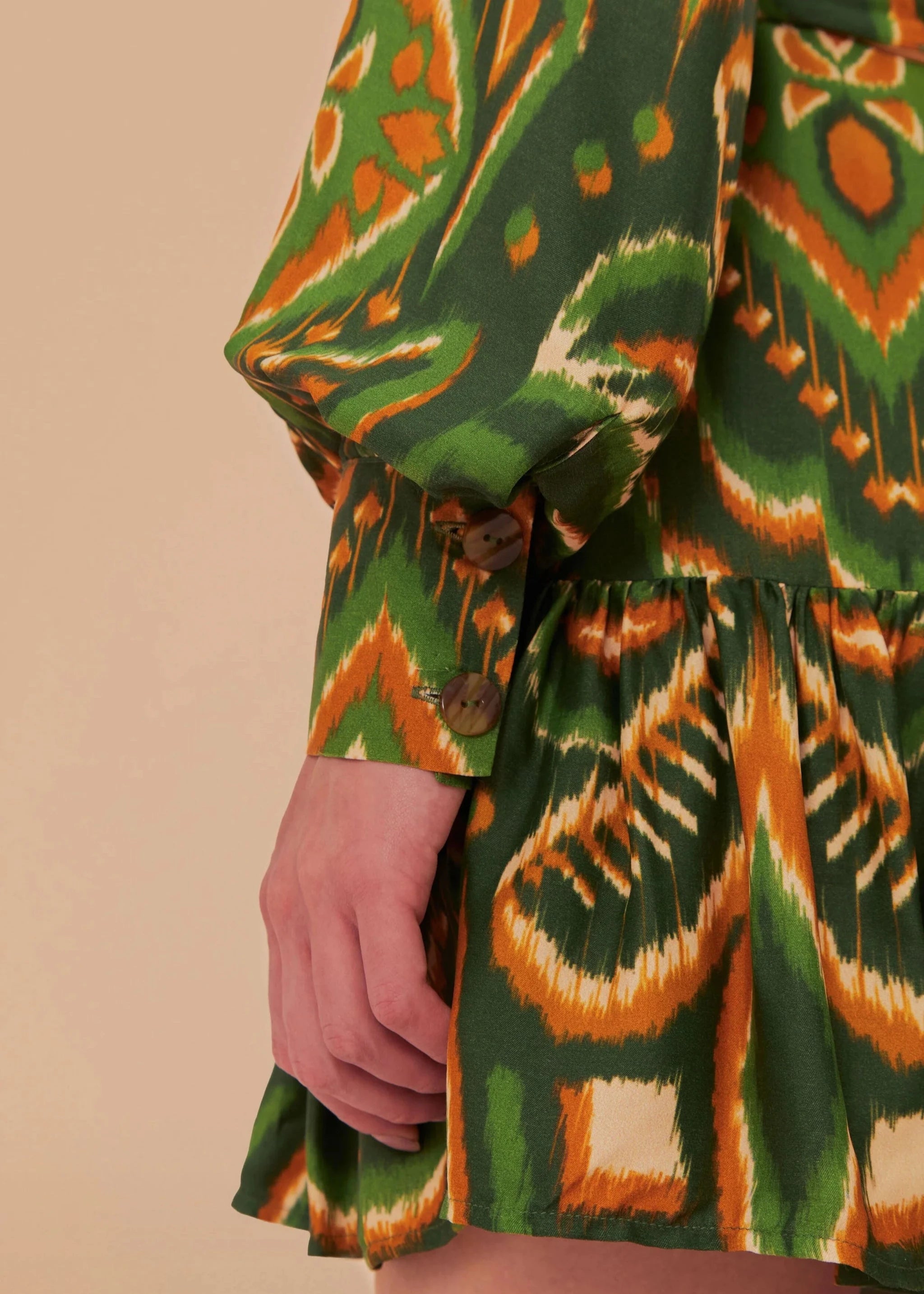 Pineapple Ikat Green Mini Dress
