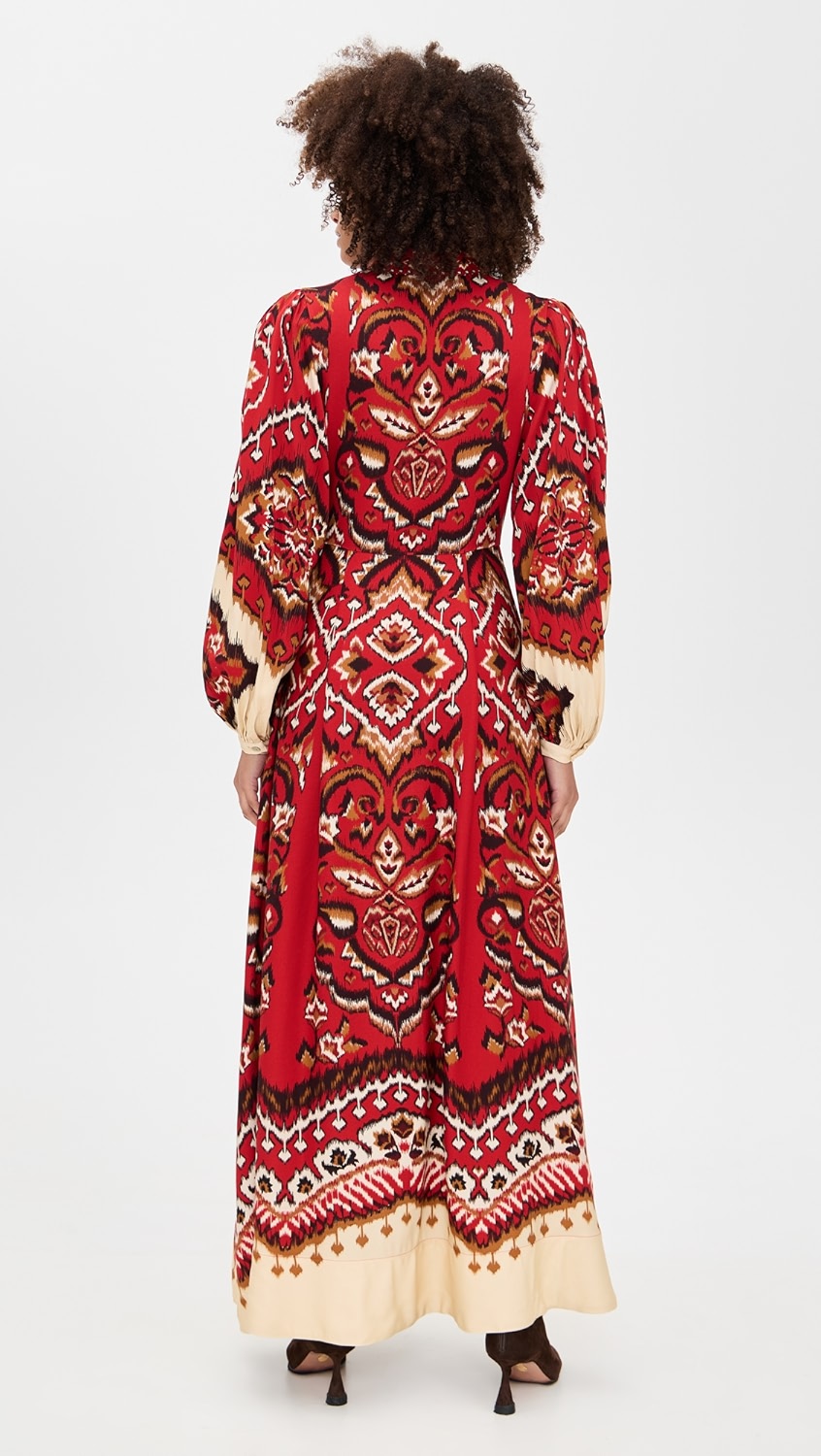Ainika Pineapple Ikat Cream Maxi Dress