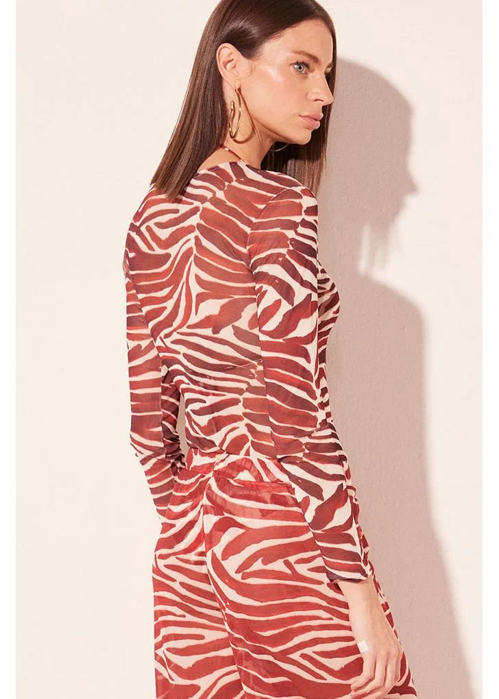 Long-Sleeved Blouse With Adam's Rib print