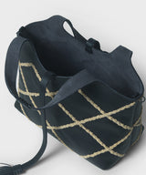 Mini City Black Leather with Raffia