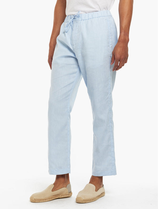 Oscar Str Linen Chinos Pale Blue