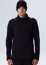 Mens Turtleneck Pockets Parka