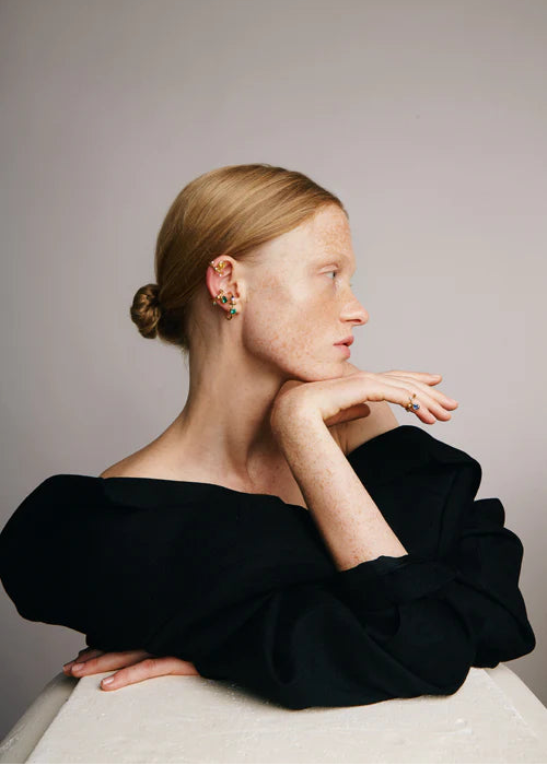 Purple & Green Double Shine Ear Cuff