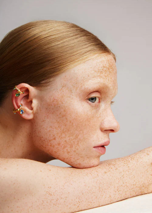 Blue Petite Drops Ear Cuff