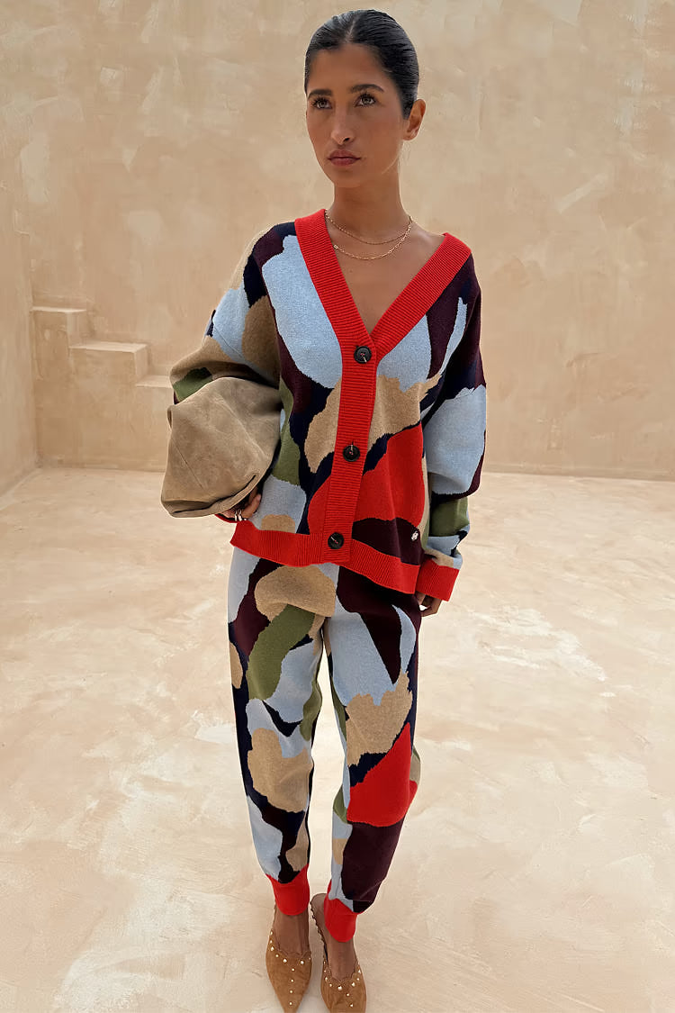 Navy Abstract Cuff Jogger