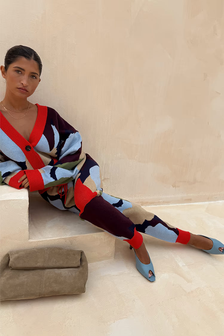 Navy Abstract Cuff Jogger