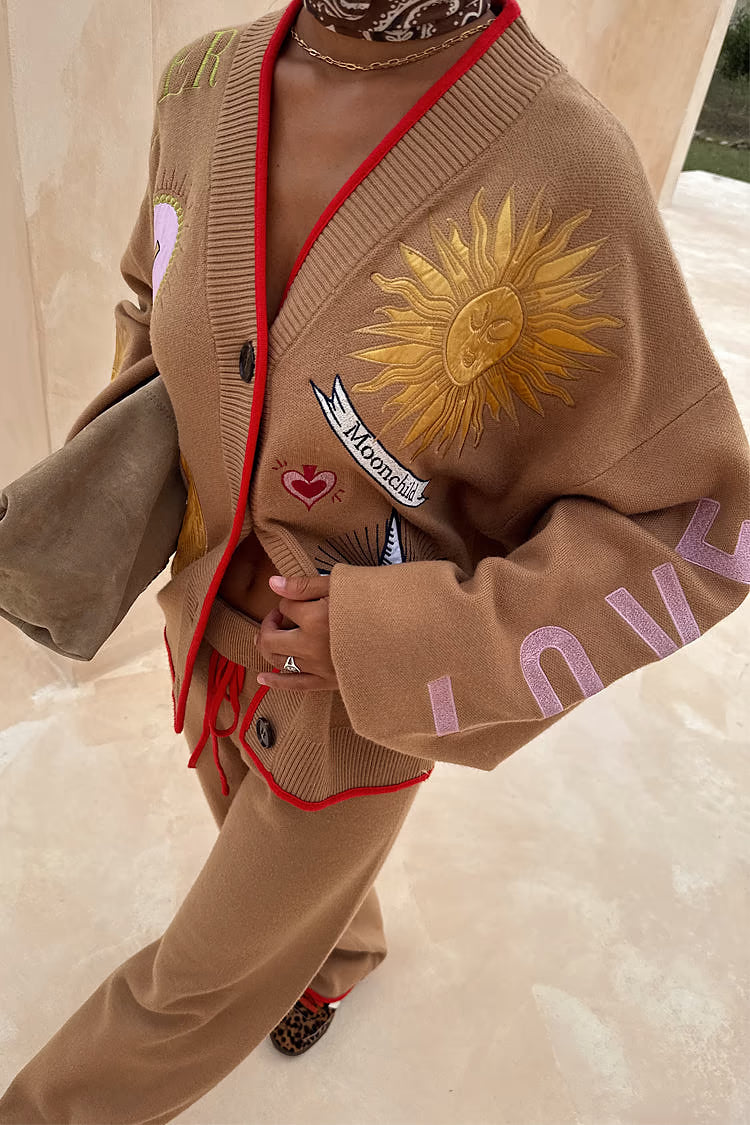 Camel Wide Leg Joggers