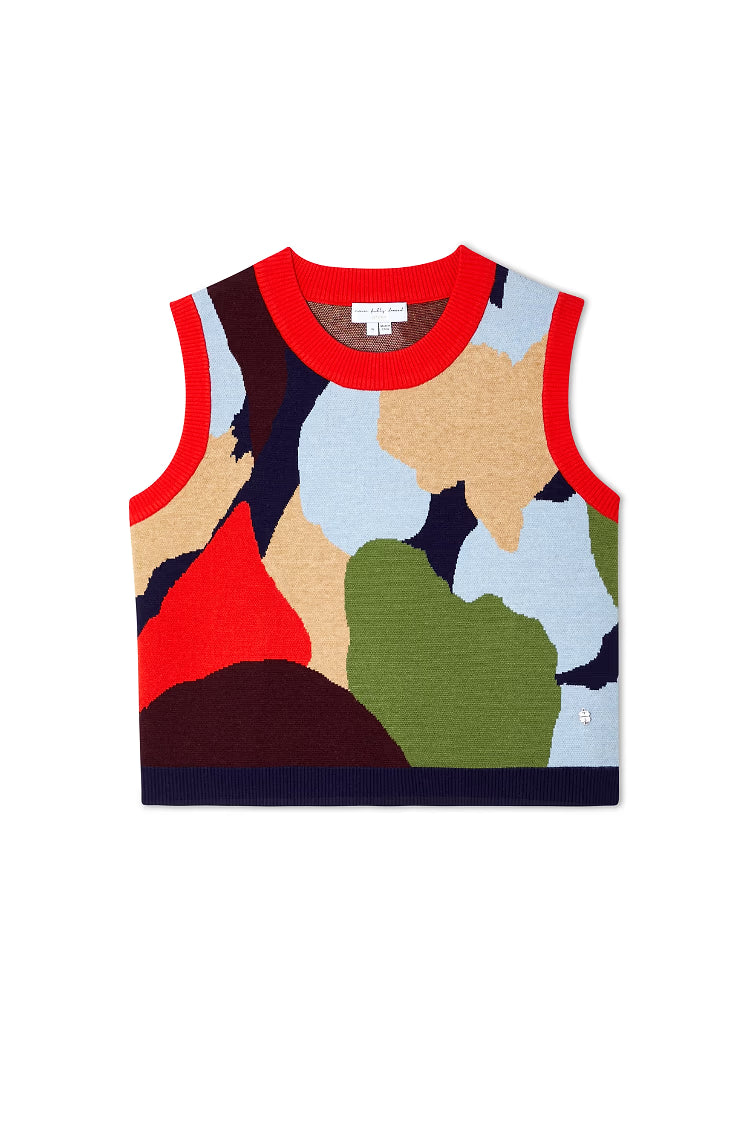 Navy Abstract Fringe Tank