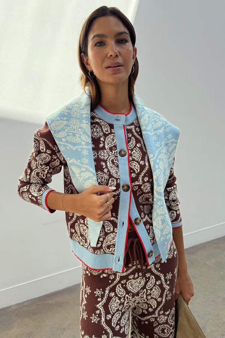 Chocolate Bandana Holly Cardigan