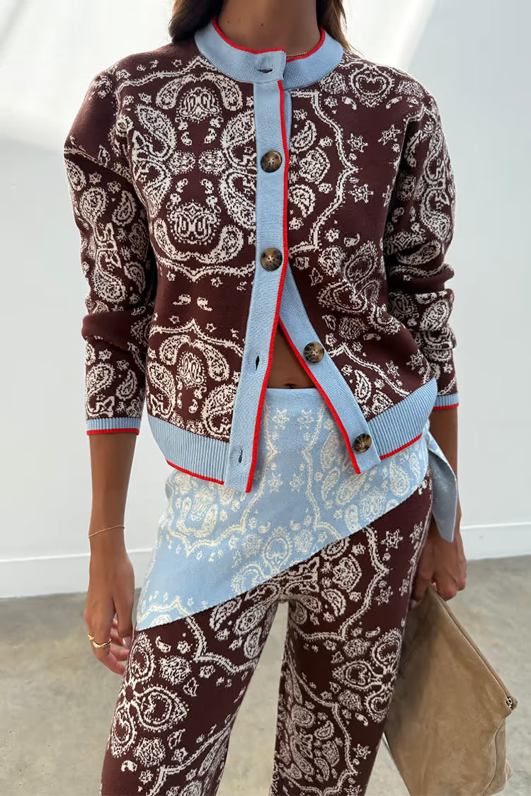 Chocolate Bandana Holly Cardigan