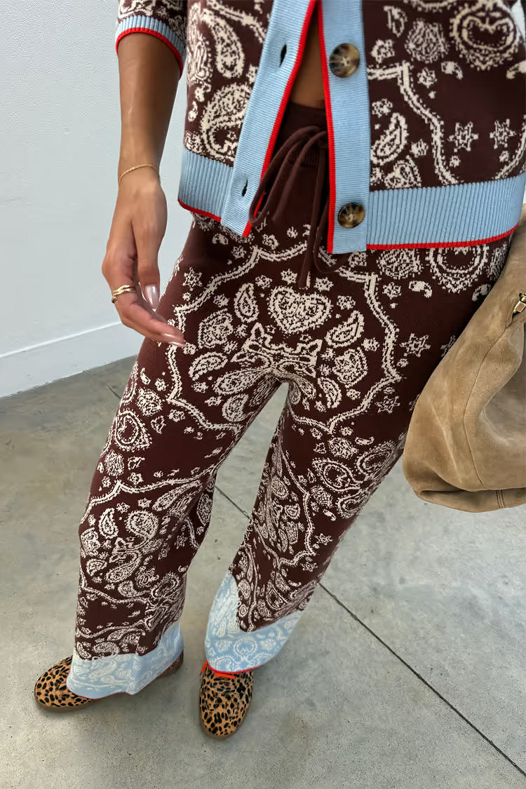 Chocolate Bandana Wide Leg Trousers