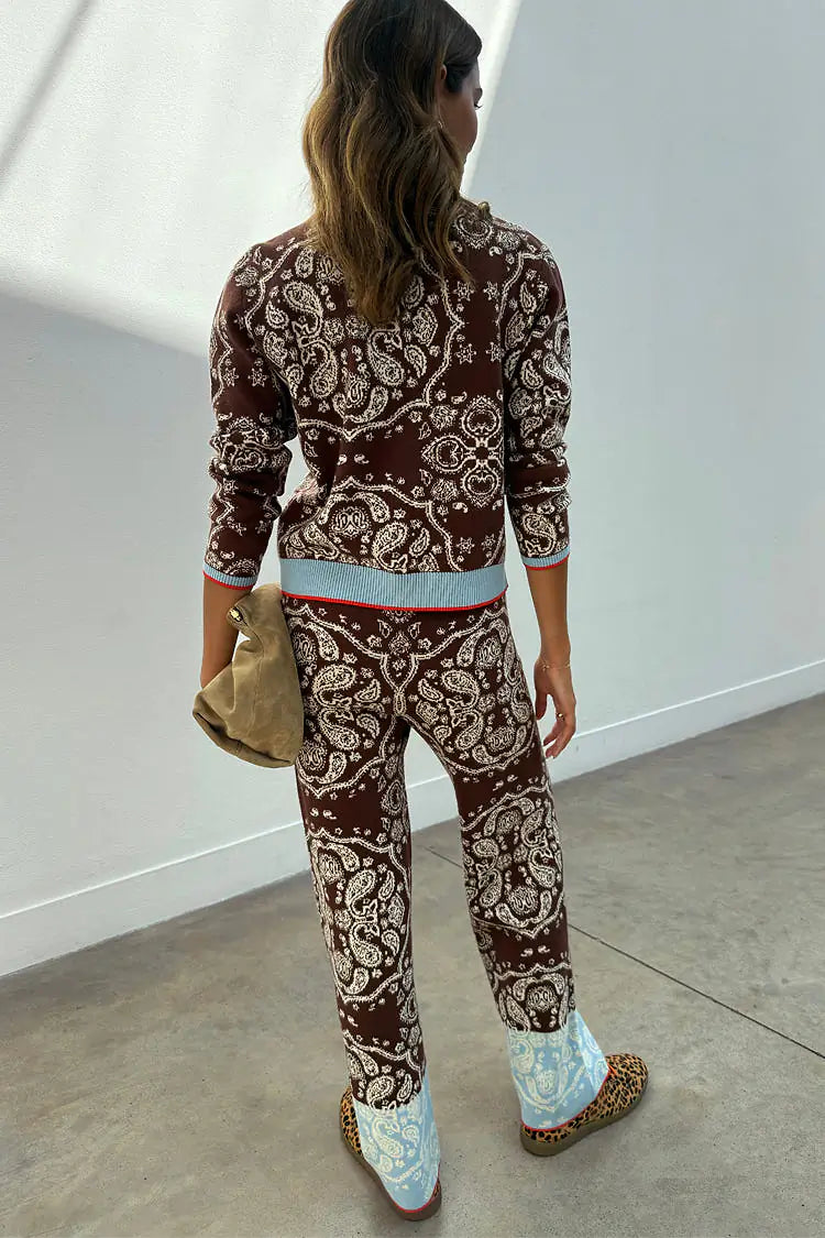 Chocolate Bandana Wide Leg Trousers