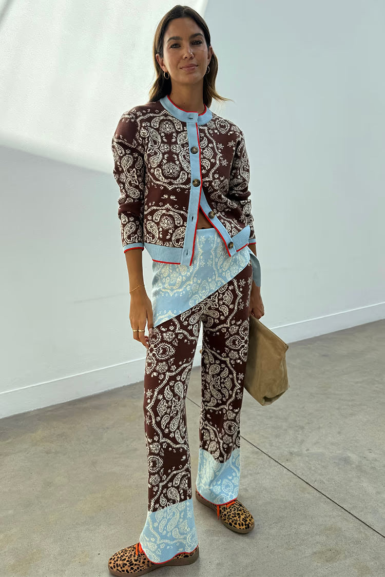 Chocolate Bandana Wide Leg Trousers