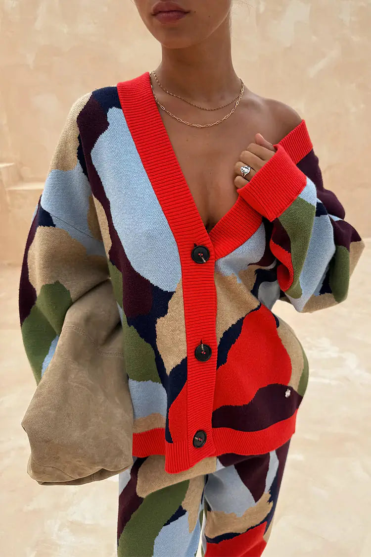 Navy Abstract Callie Cardigan