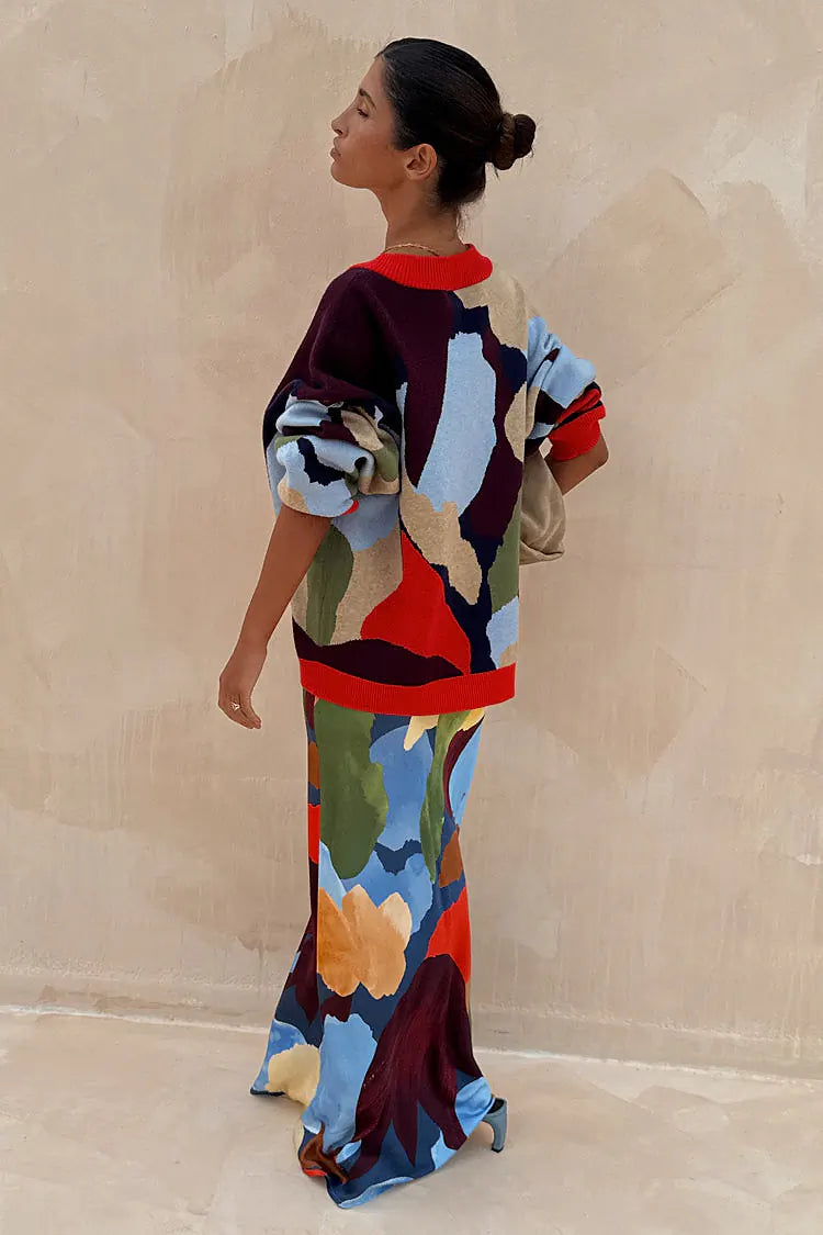 Navy Abstract Callie Cardigan