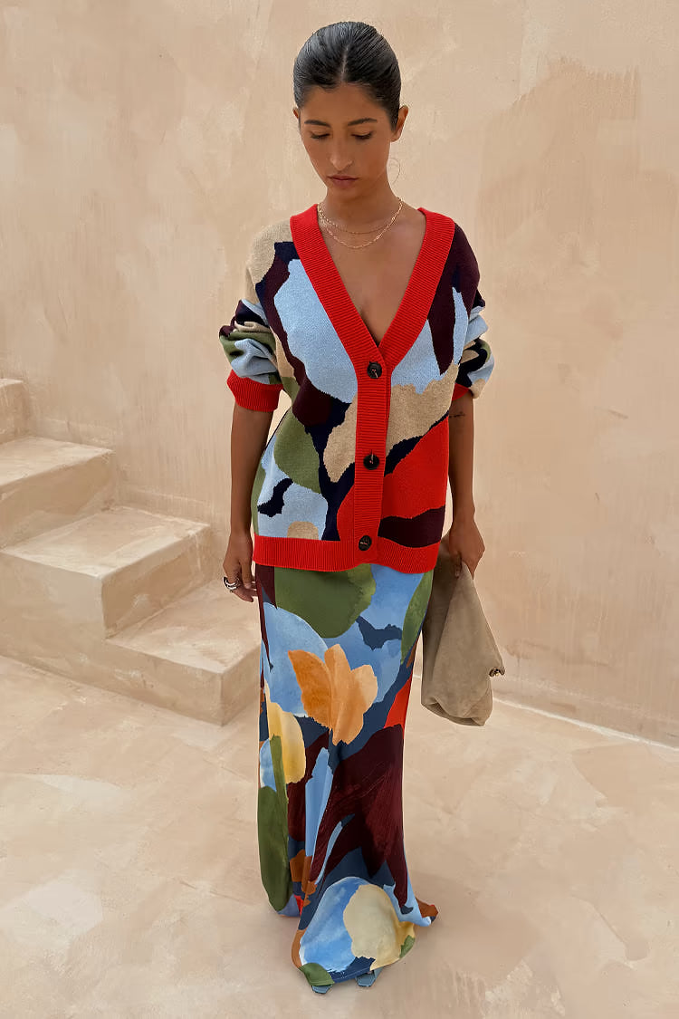 Navy Abstract Callie Cardigan