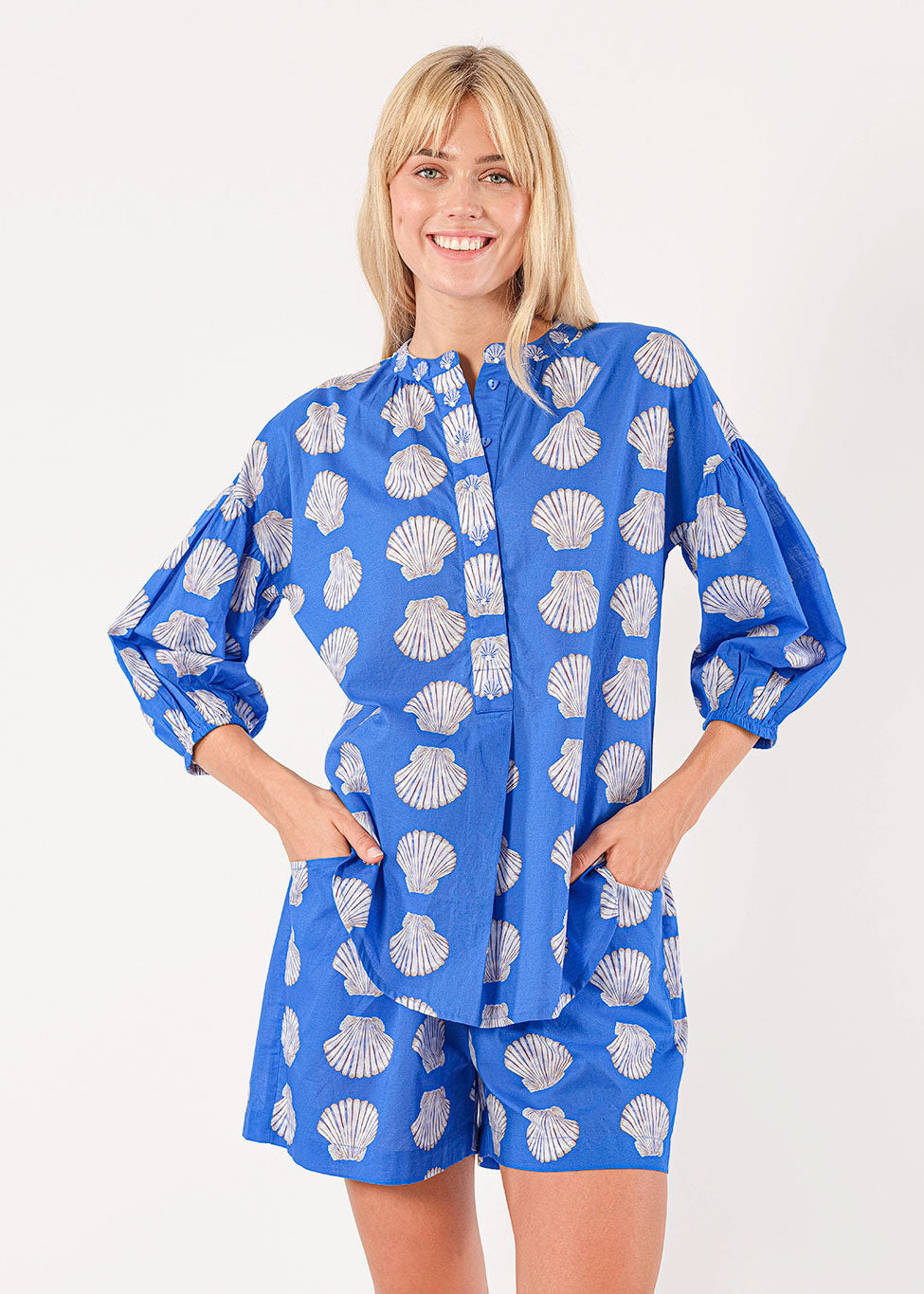Sassafras Blue Shells Blouse