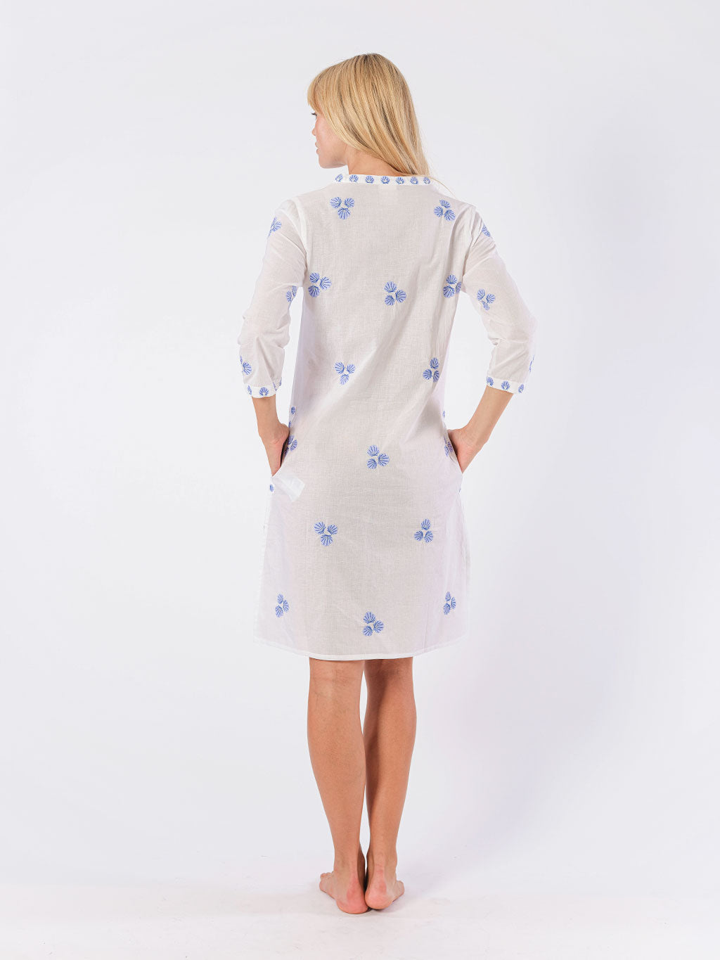 Sapphire Short White/Blue Kaftan