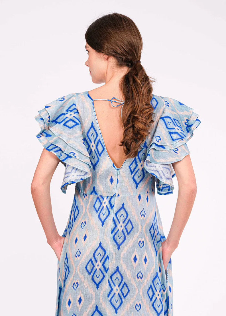 Belladonna Ikat Blue Dress