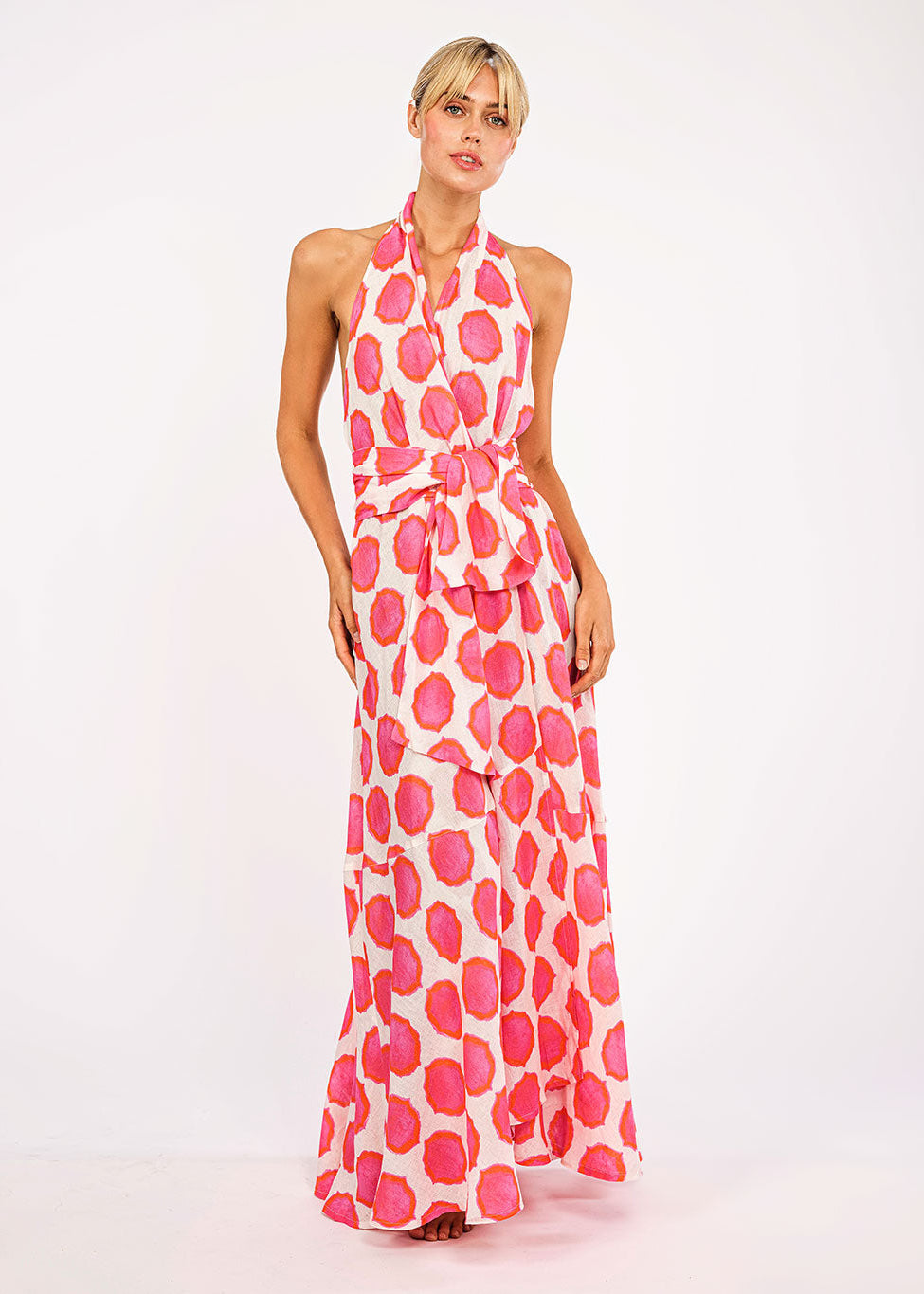 Hops Ikat Pink Orange Dress
