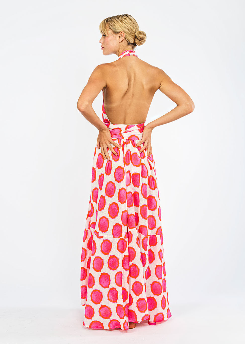 Hops Ikat Pink Orange Dress
