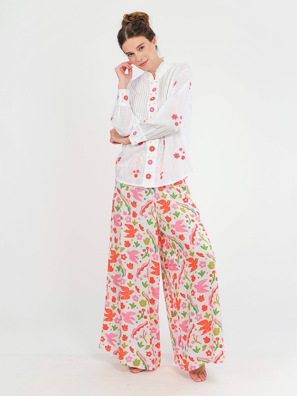 Nevis Mint White Blouse