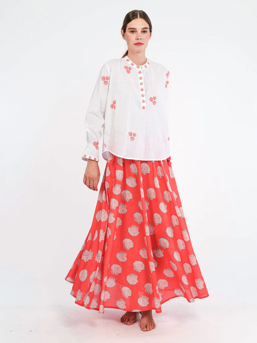 Vanilla Red Shells Skirt