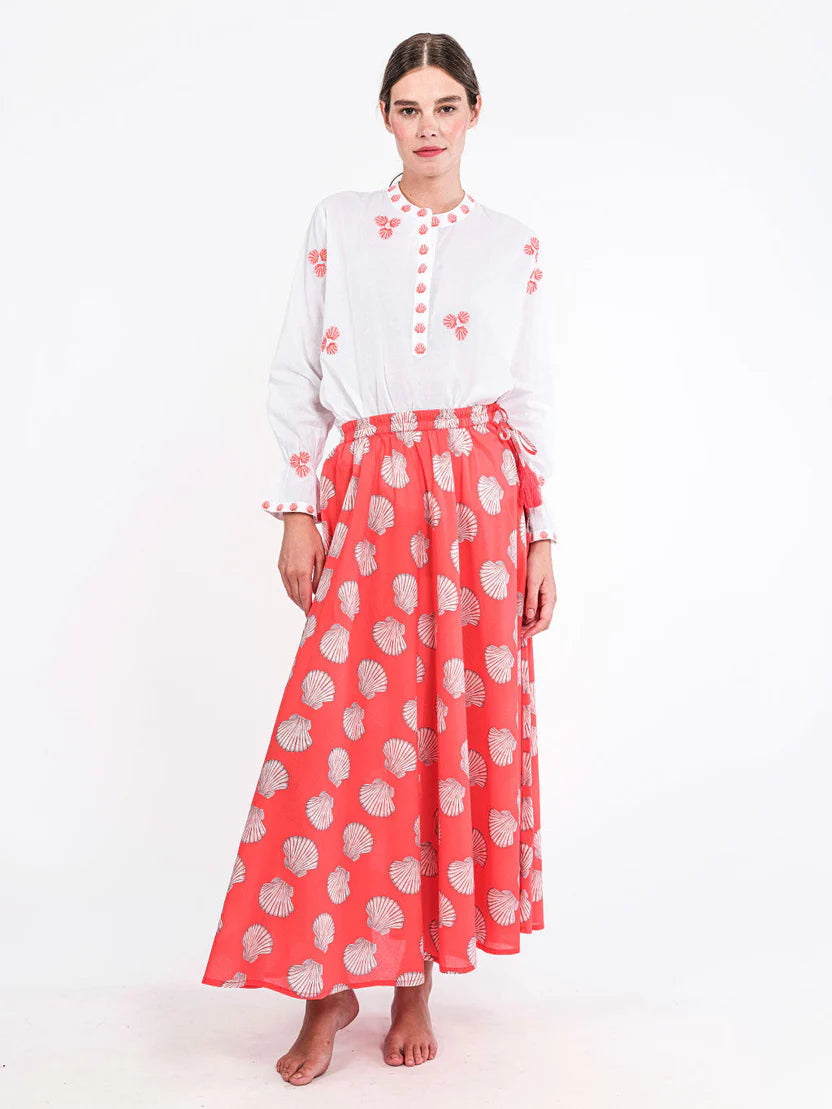 Vanilla Red Shells Skirt