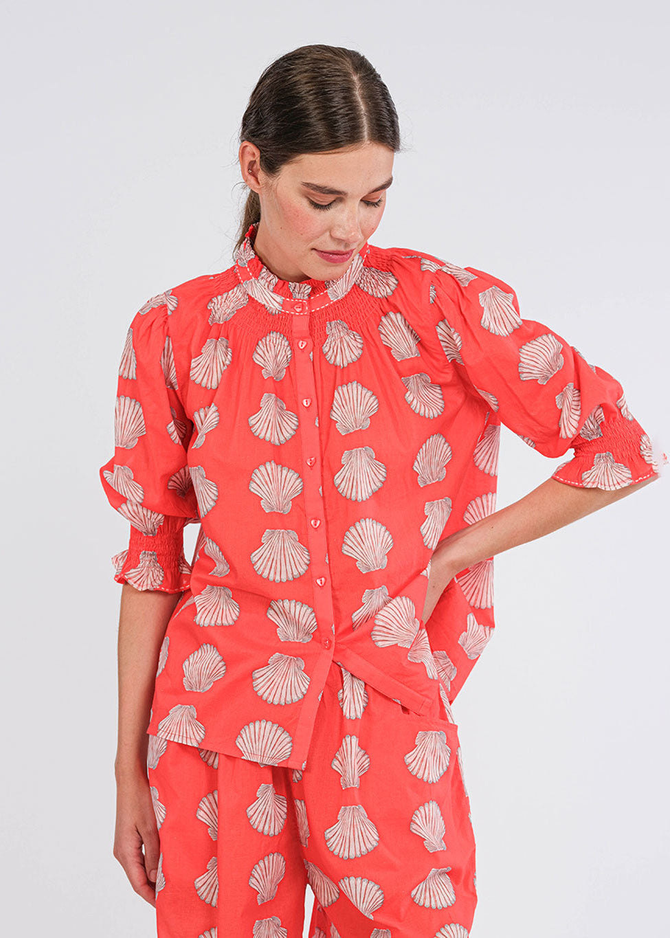 Bergamot Red Shells Blouse