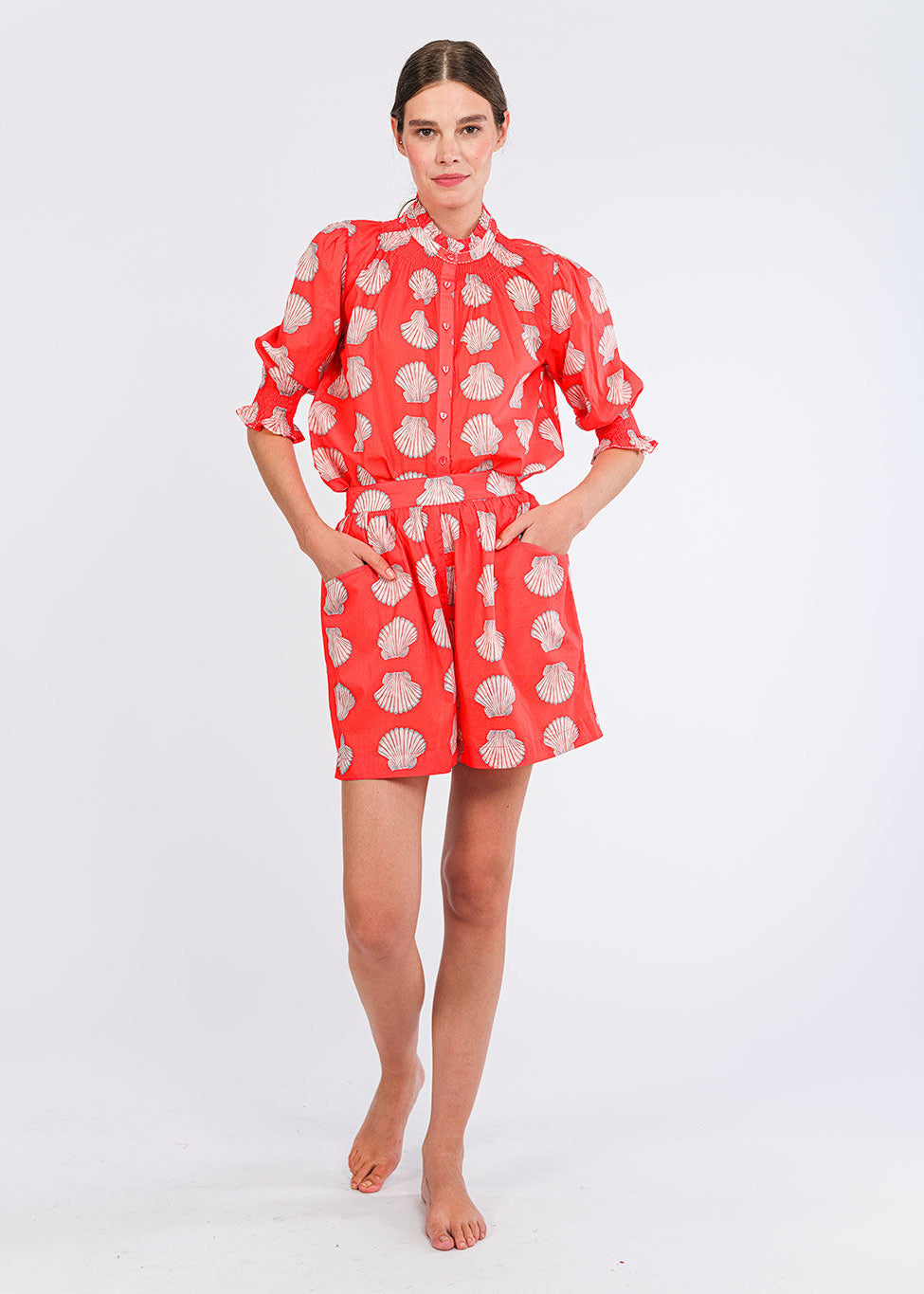 Bergamot Red Shells Blouse