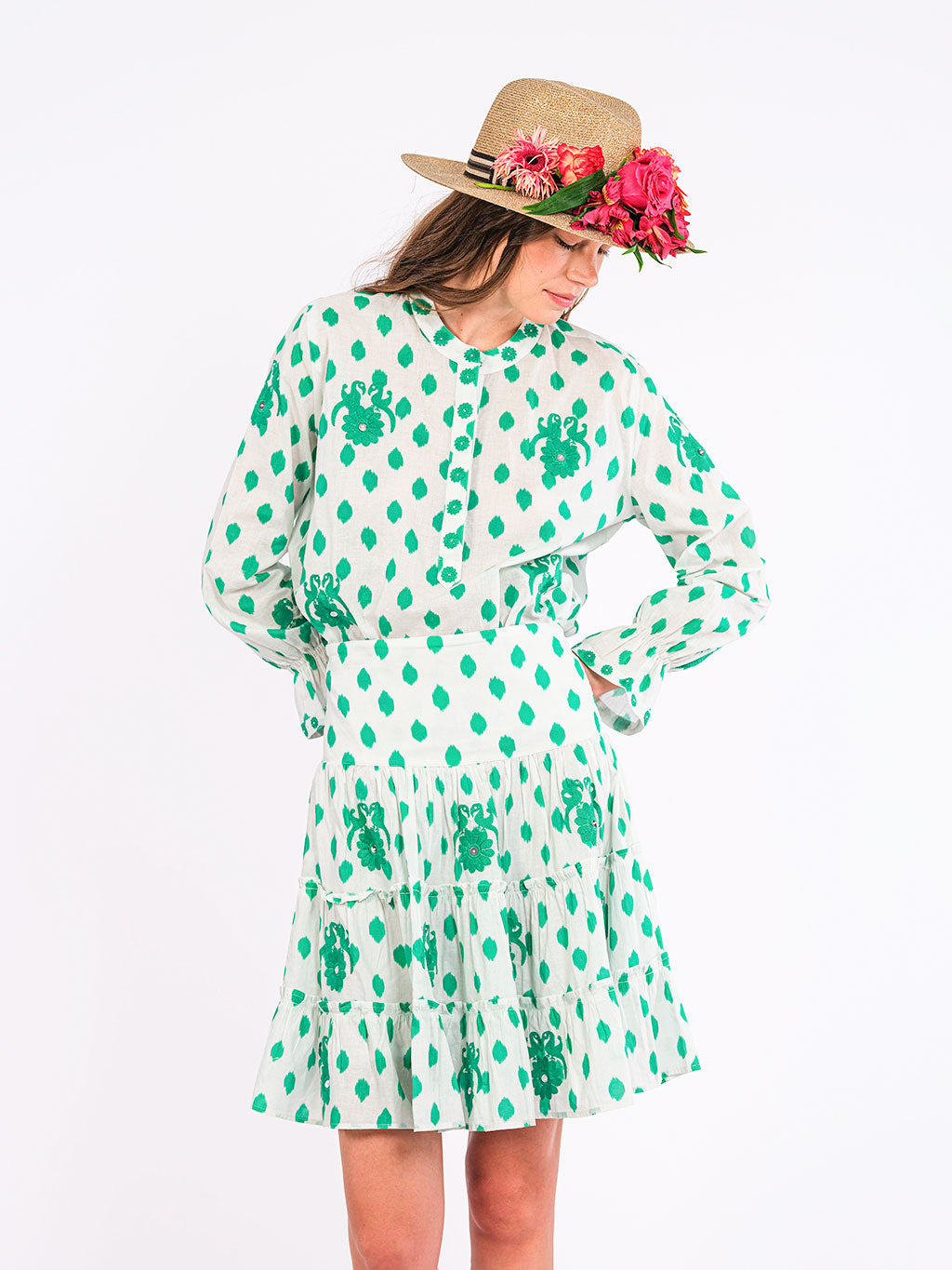 Elderberry Emerald Dots Skirt