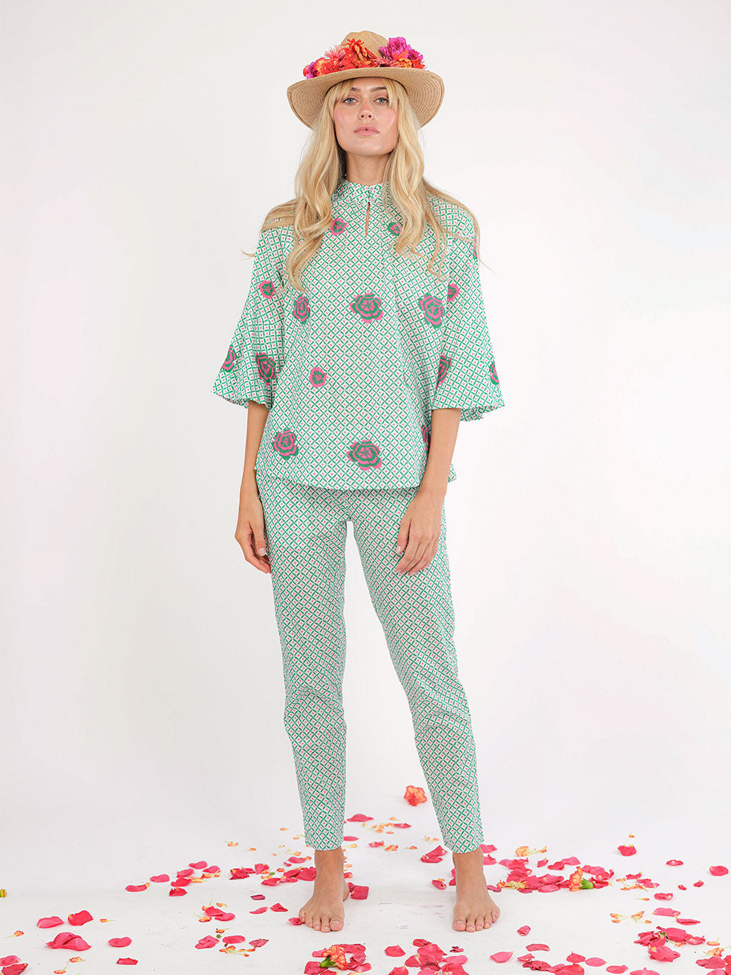 Flax Dotty Emerald Blouse