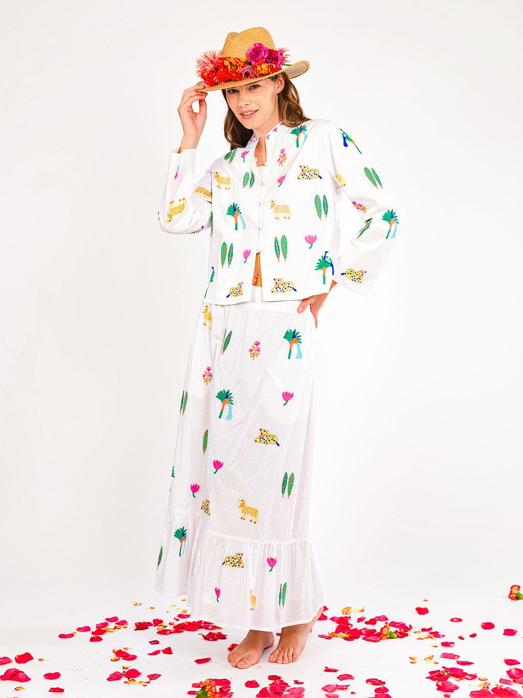 Goldenseal White/Jungle Skirt