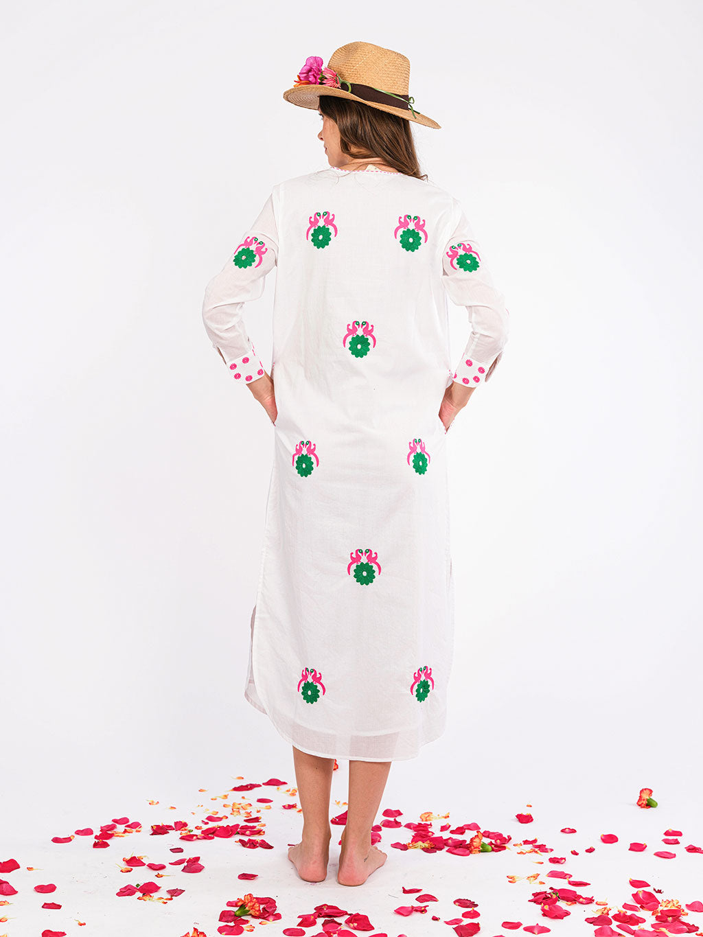 Amethyst White Embroidered Kaftan
