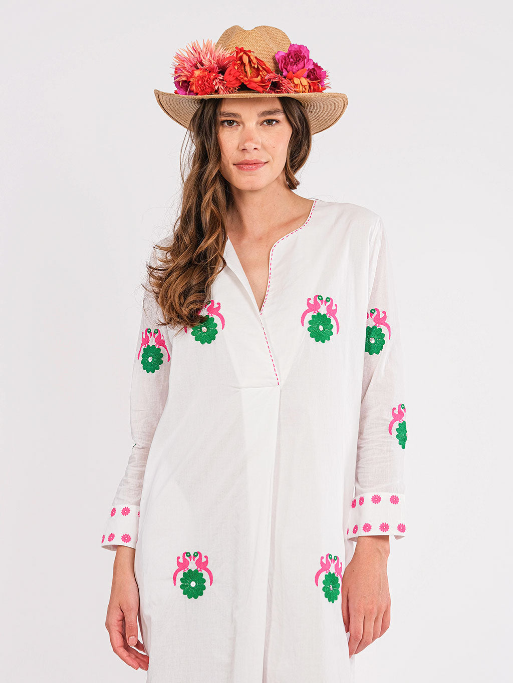 Amethyst White Embroidered Kaftan