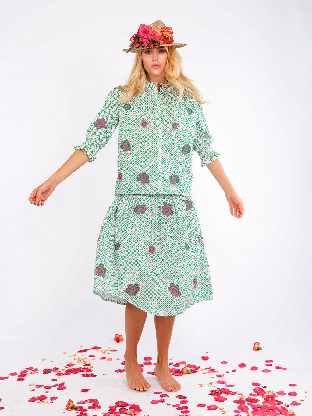 Lads Love Dotty Emerald Skirt