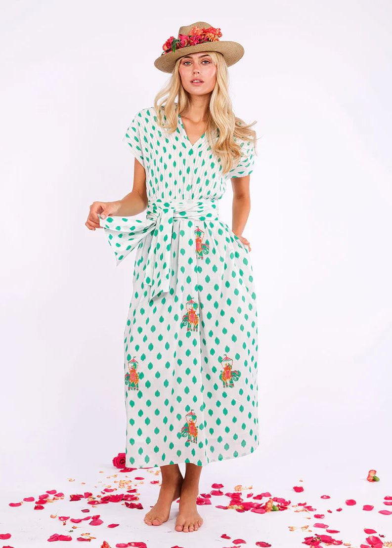 Scarf Belt Dots Emerald