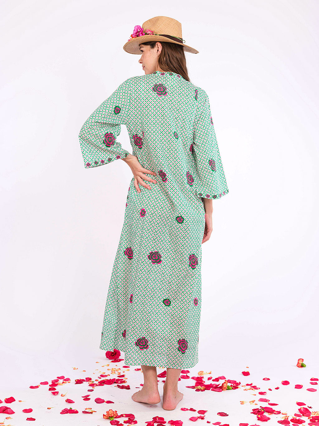 Blue Opal Dotty Emerald Kaftan