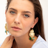 Heart & Charm Earrings Turquoise