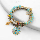Double Bracelet Heart Turquoise