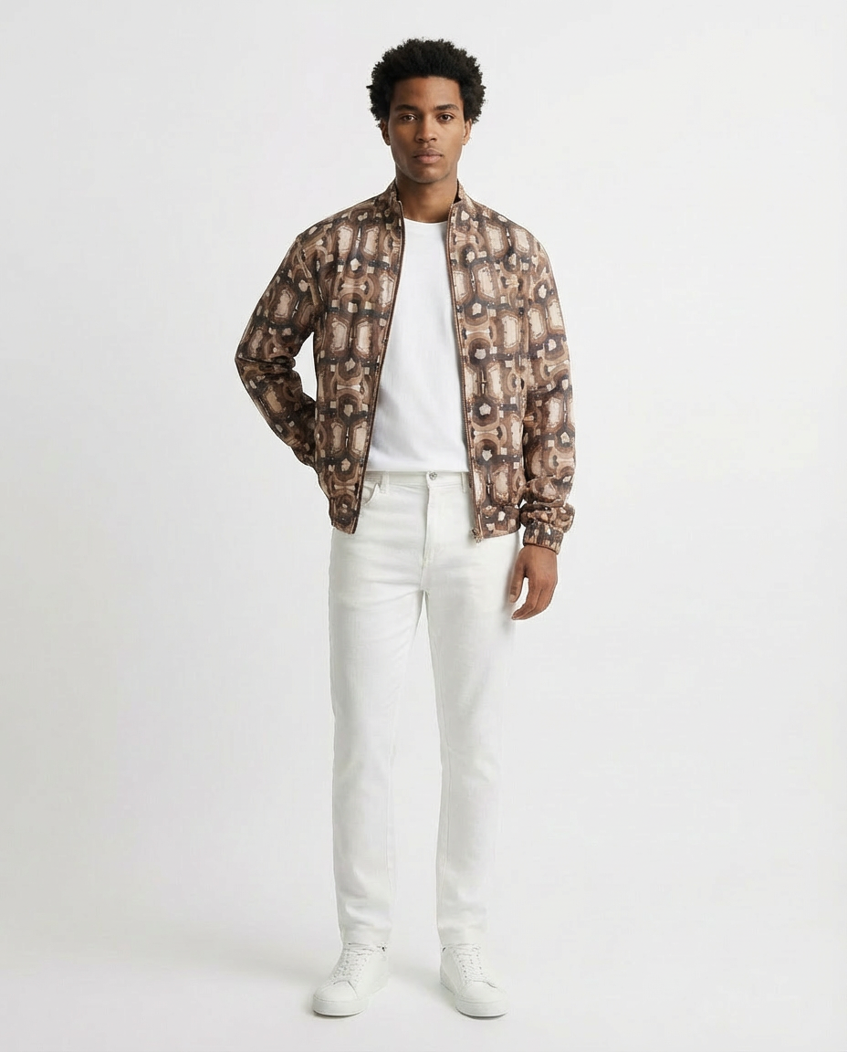 Brown Yoga Sutra Bomber Jacket