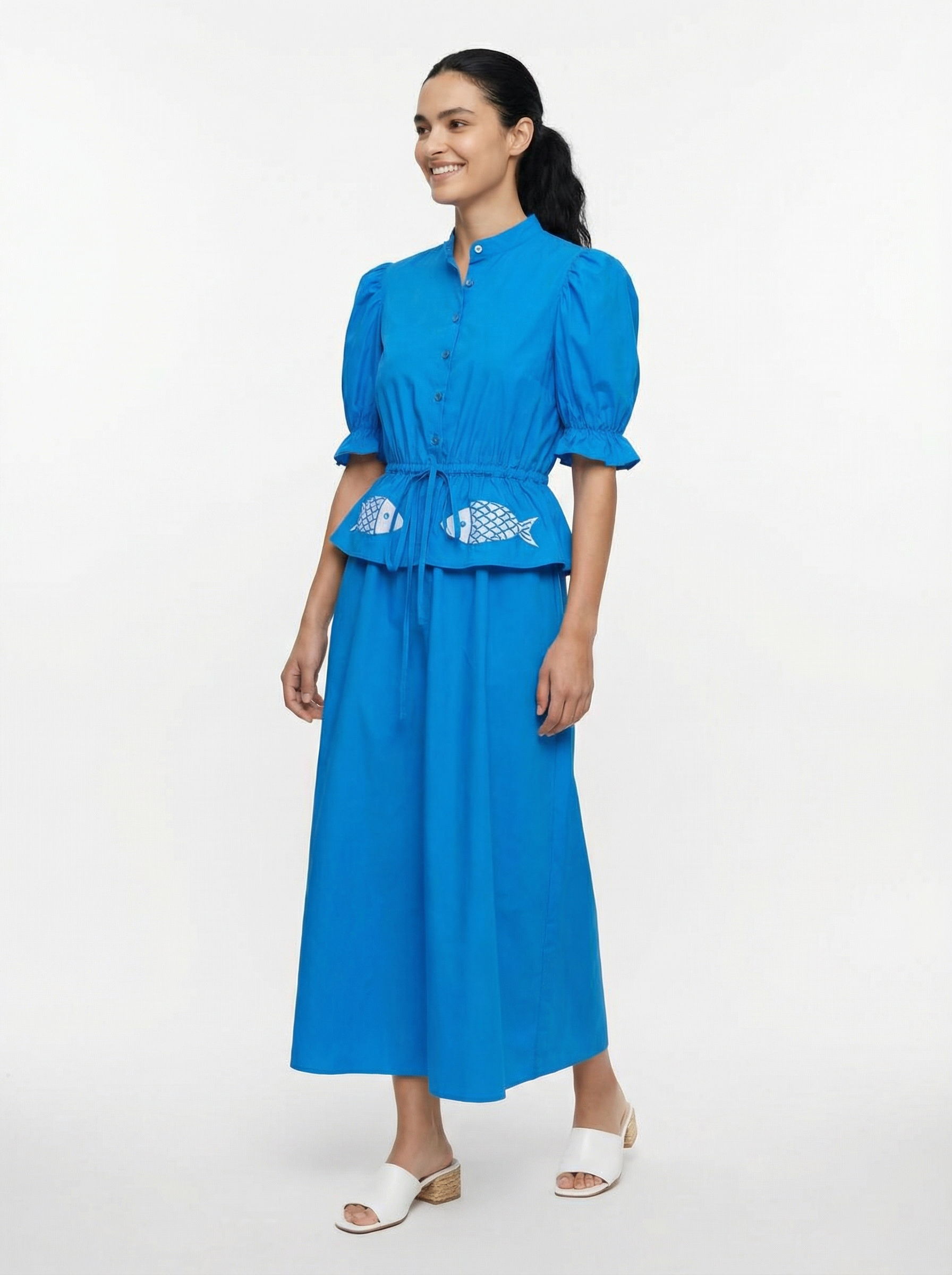 Milena Petrol Fish Dress