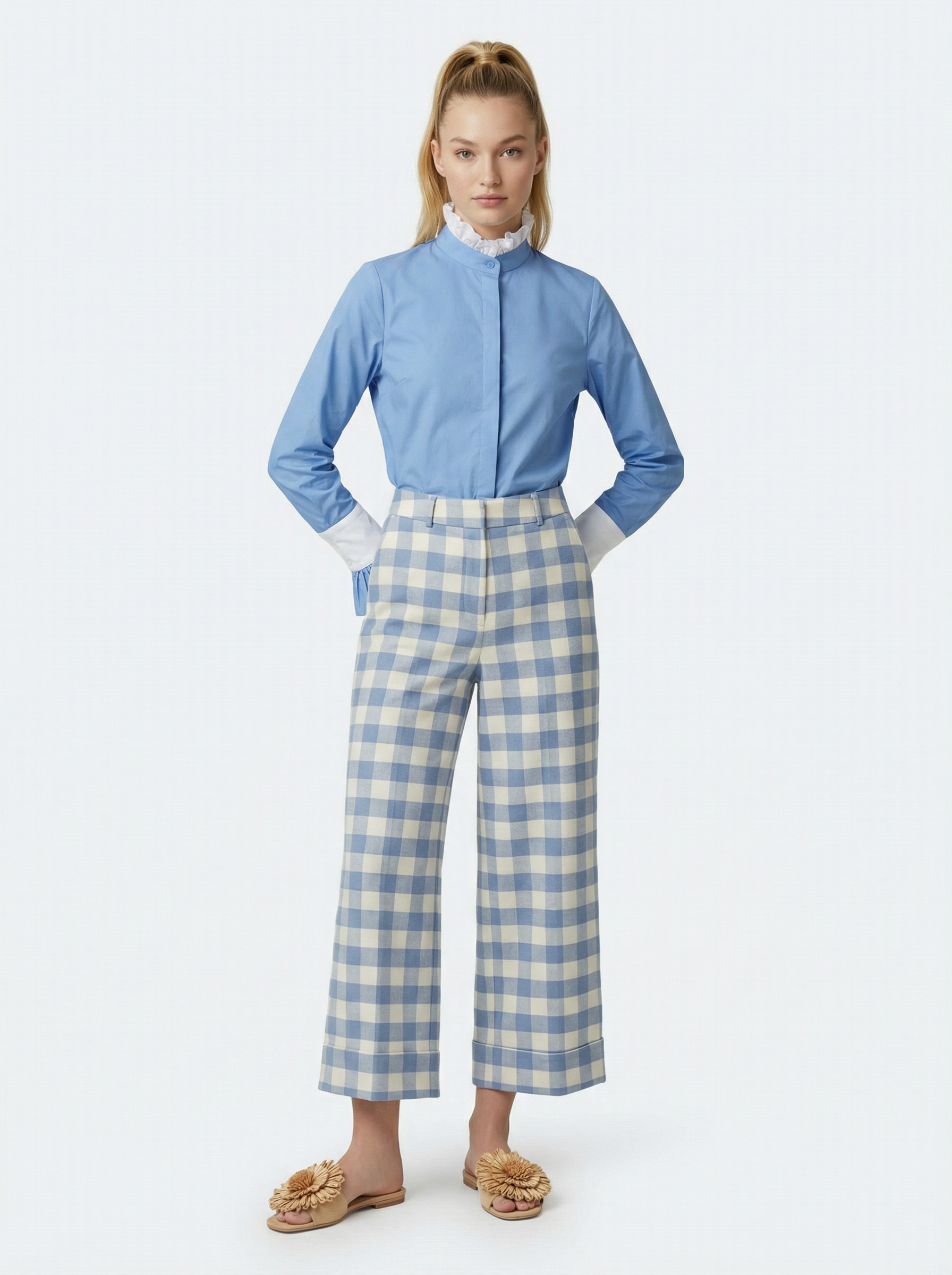 Regina Mega Vichy Saphire Pants