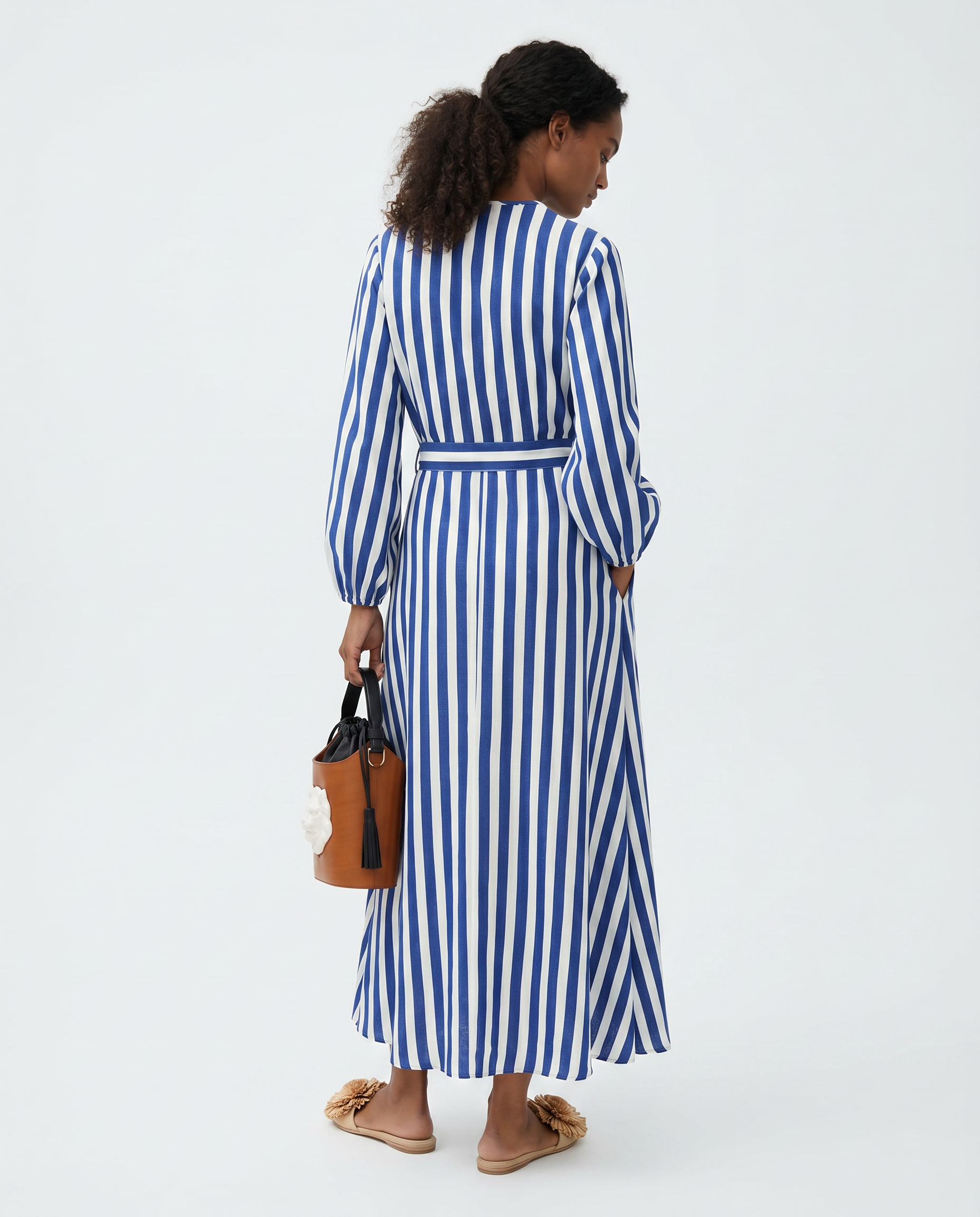 Clover Linen Stripes Blue Dress